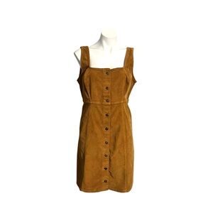SO Camel Button-Down Corduroy Mini Dress Size X Large New